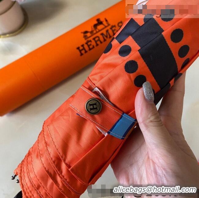 Luxury Cheap Hermes War House Umbrella H2564 Orange 2021