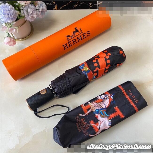 Shop Famous Brand Hermes War House Umbrella H2564 Black 2021