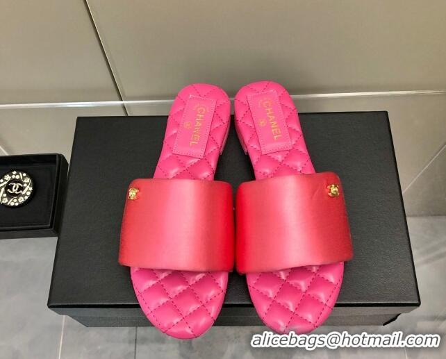 Good Quality Chanel Satin Flat Slide Sandals G38858 Pink