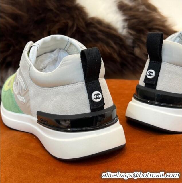 Popular Style Chanel Fabric & Suede Sneakers G38299 Green 032503