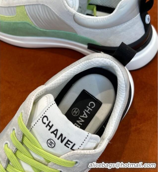 Popular Style Chanel Fabric & Suede Sneakers G38299 Green 032503