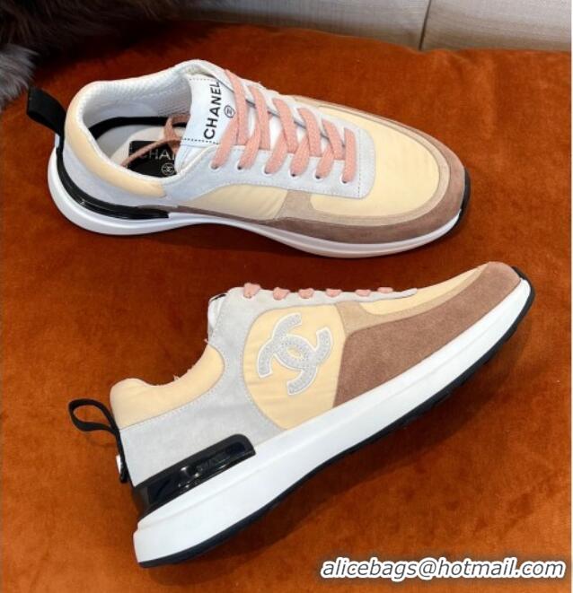 Top Grade Chanel Fabric & Suede Sneakers G38299 Brown 032504