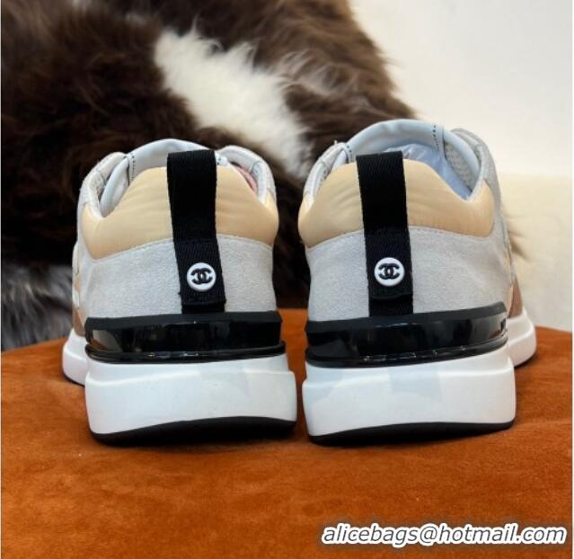 Top Grade Chanel Fabric & Suede Sneakers G38299 Brown 032504