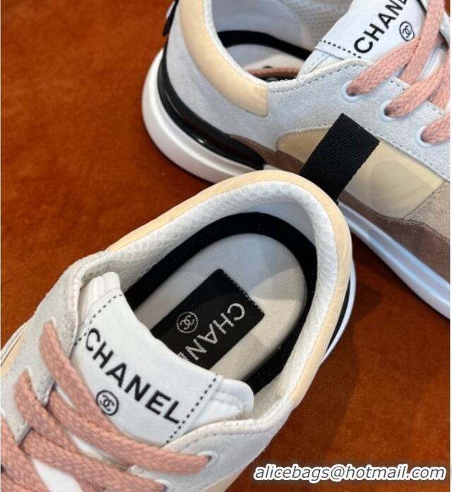 Top Grade Chanel Fabric & Suede Sneakers G38299 Brown 032504