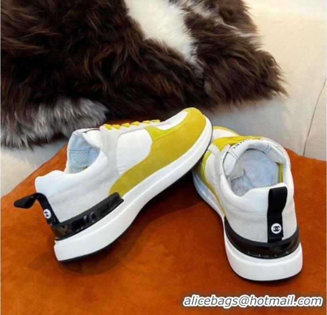 Hot Style Chanel Fabric & Suede Sneakers G38299 Yellow 032505