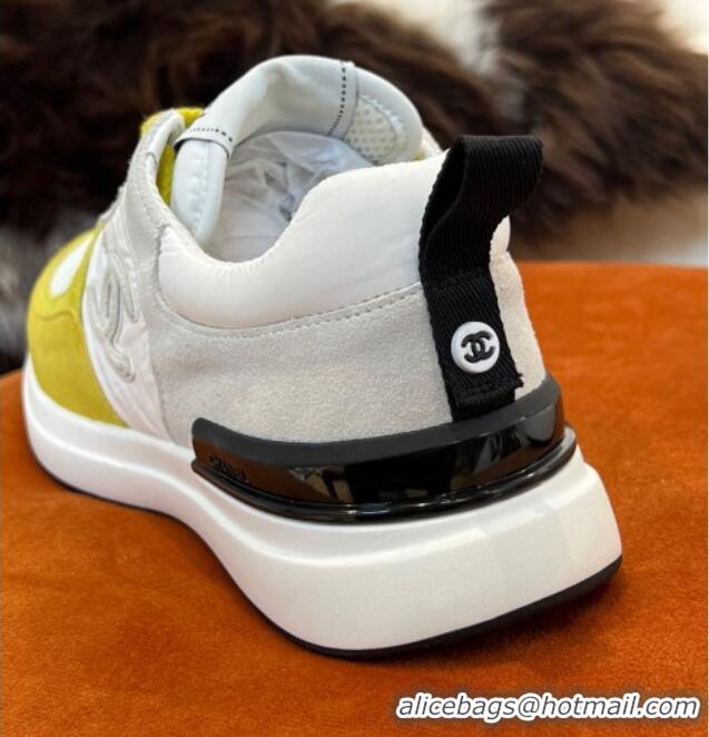 Hot Style Chanel Fabric & Suede Sneakers G38299 Yellow 032505