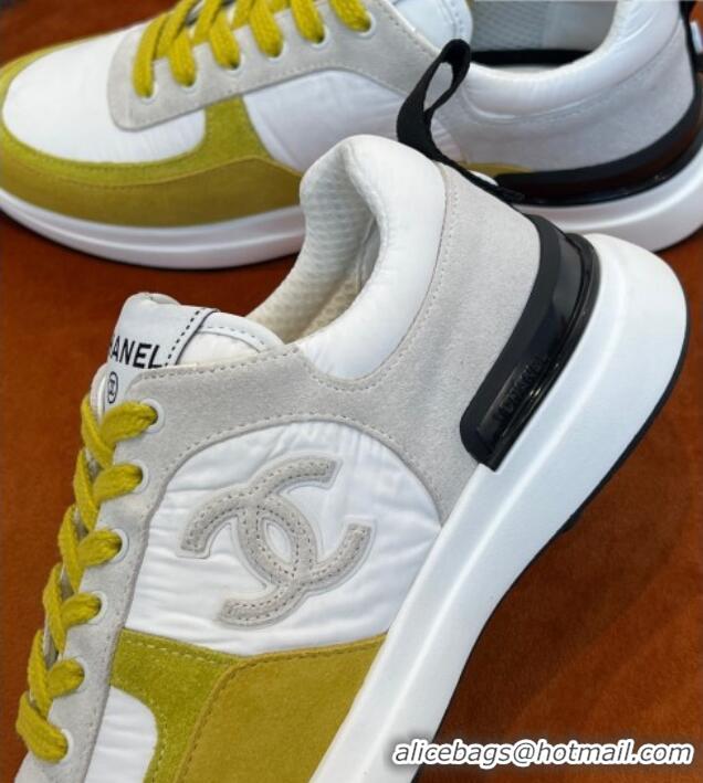 Hot Style Chanel Fabric & Suede Sneakers G38299 Yellow 032505