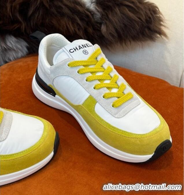 Hot Style Chanel Fabric & Suede Sneakers G38299 Yellow 032505