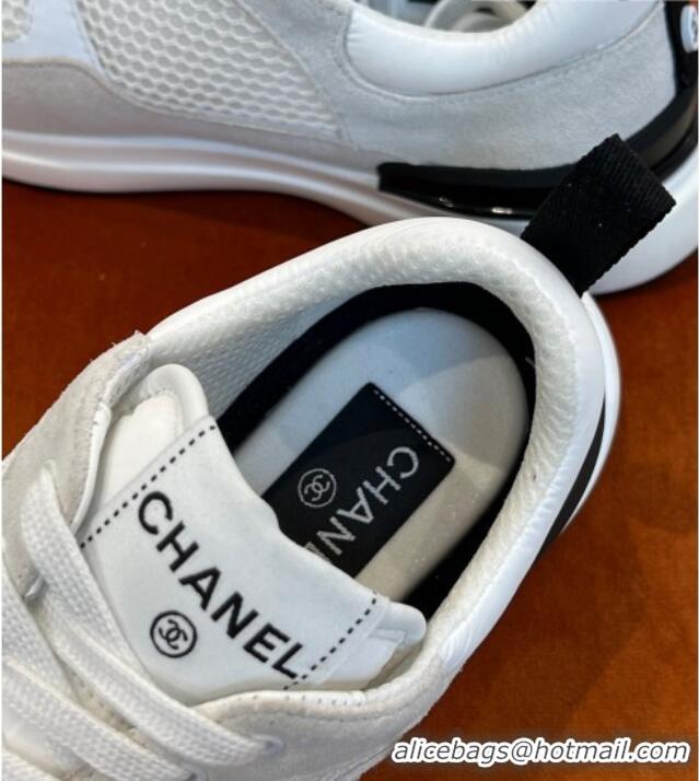 Cheapest Chanel Fabric & Mesh Sneakers G38299 White 032508