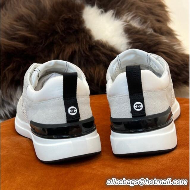 Cheapest Chanel Fabric & Mesh Sneakers G38299 White 032508