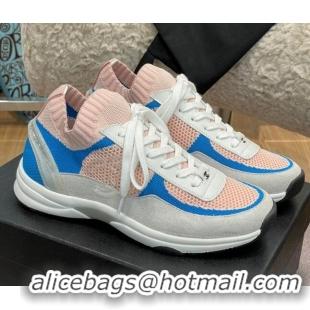 Good Quality Chanel Knit and Suede Sneakers G38750 Light Pink 032515