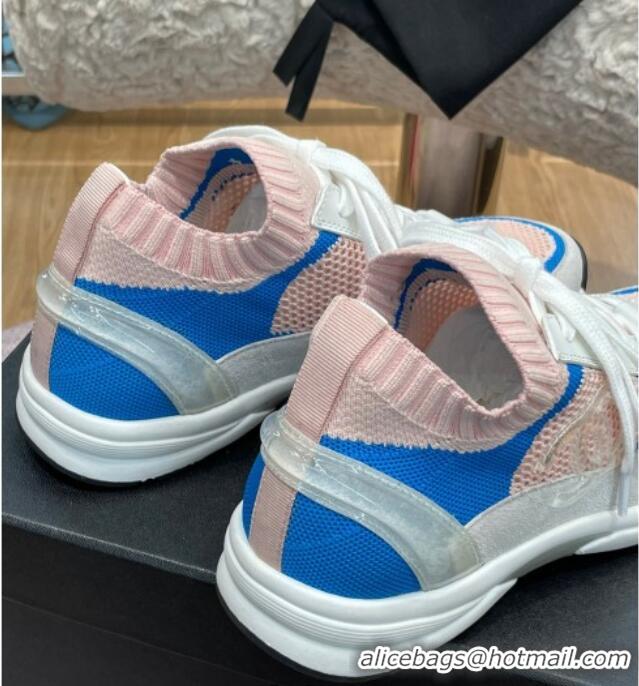 Good Quality Chanel Knit and Suede Sneakers G38750 Light Pink 032515