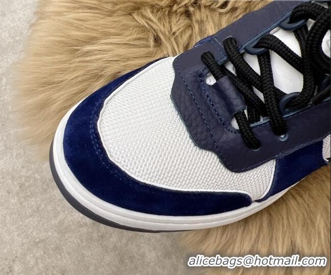 Sophisticated Chanel Fabric, Suede & Calfskin High top Sneakers G38804 White/Navy Blue 2022