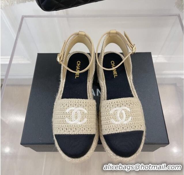 Most Popular Chanel Open Espadrilles G38737 Beige