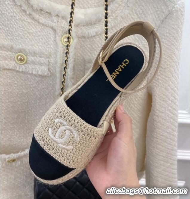 Most Popular Chanel Open Espadrilles G38737 Beige