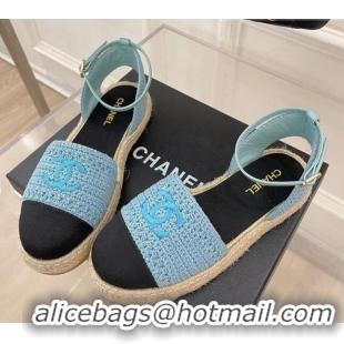 Top Design Chanel Open Espadrilles G38737 Blue