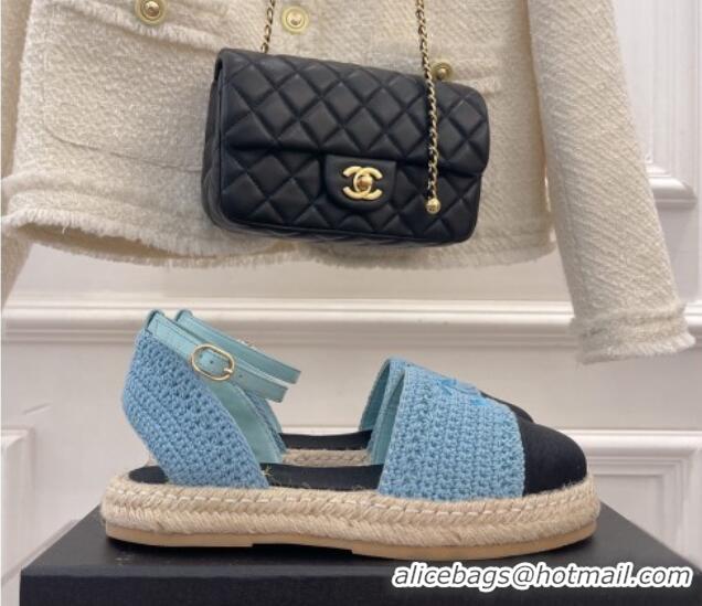 Top Design Chanel Open Espadrilles G38737 Blue