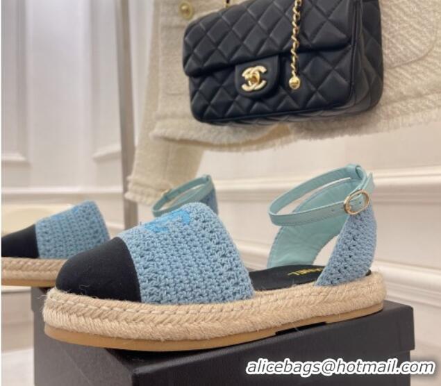 Top Design Chanel Open Espadrilles G38737 Blue