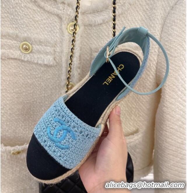 Top Design Chanel Open Espadrilles G38737 Blue