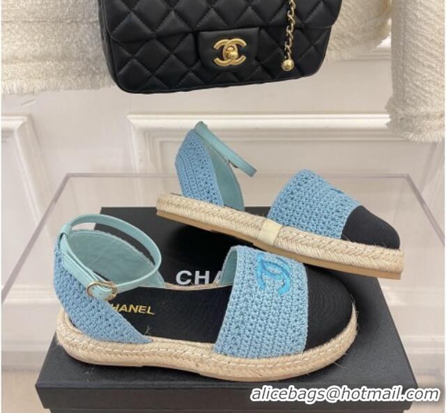 Top Design Chanel Open Espadrilles G38737 Blue