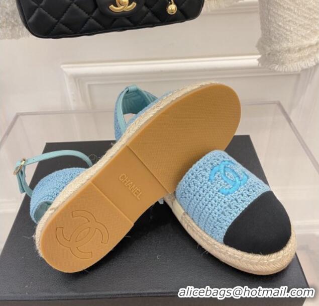 Top Design Chanel Open Espadrilles G38737 Blue