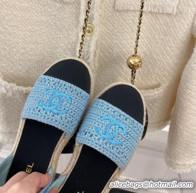 Top Design Chanel Open Espadrilles G38737 Blue