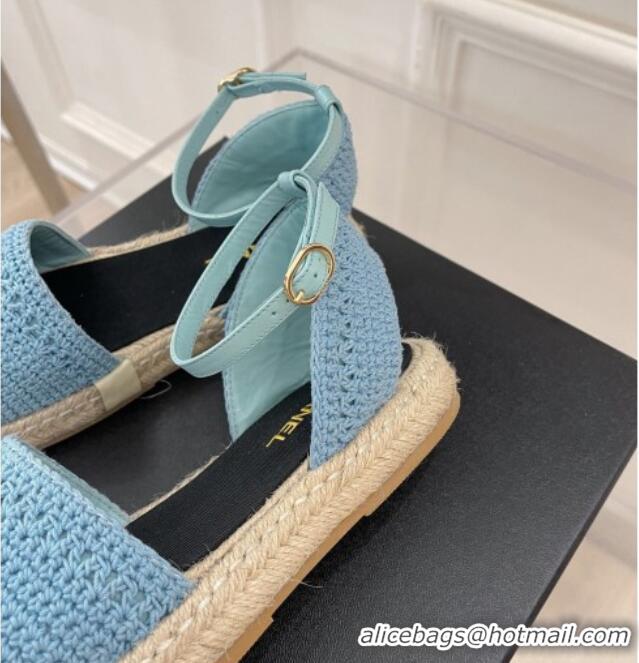 Top Design Chanel Open Espadrilles G38737 Blue