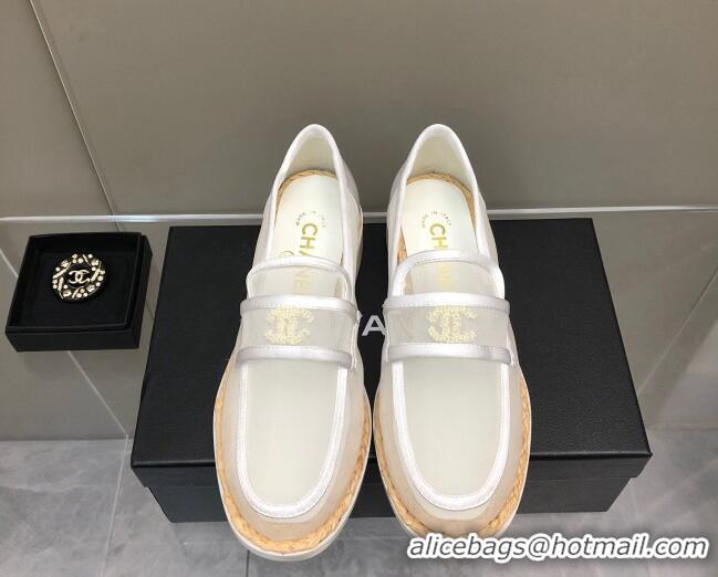 Chanel Mesh Loafers G38939 White 041260