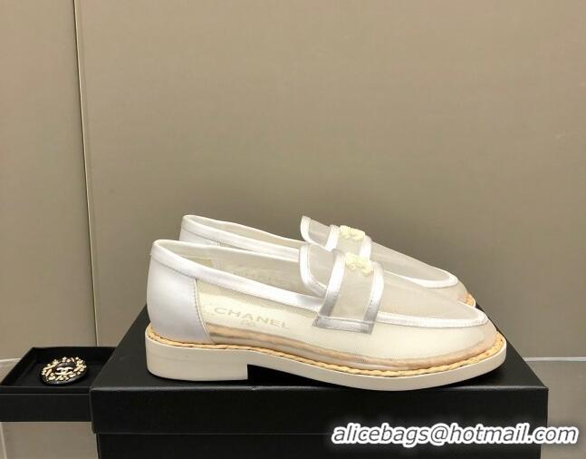 Chanel Mesh Loafers G38939 White 041260