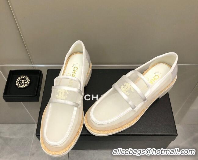 Chanel Mesh Loafers G38939 White 041260