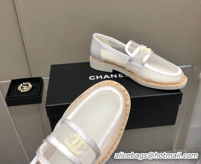 Chanel Mesh Loafers G38939 White 041260