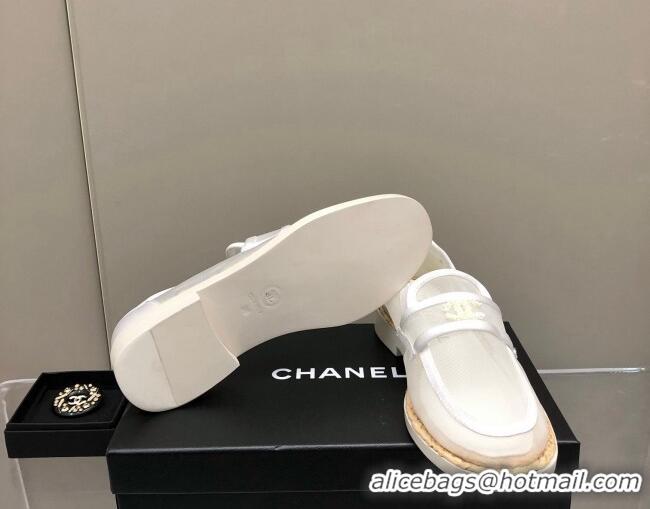 Chanel Mesh Loafers G38939 White 041260