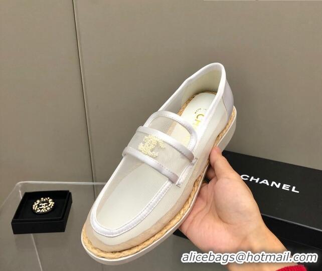 Chanel Mesh Loafers G38939 White 041260