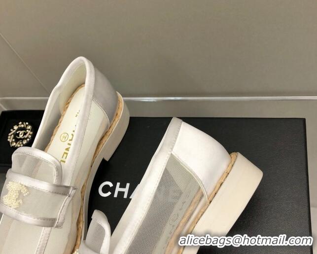 Chanel Mesh Loafers G38939 White 041260