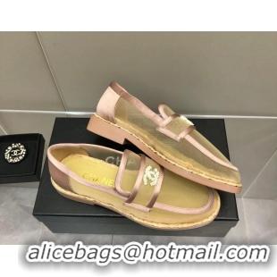 Luxurious Chanel Mesh Loafers G38939 Gold 041261