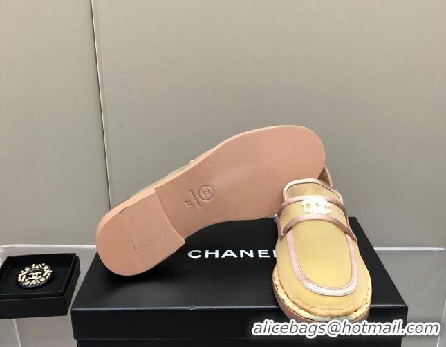 Luxurious Chanel Mesh Loafers G38939 Gold 041261