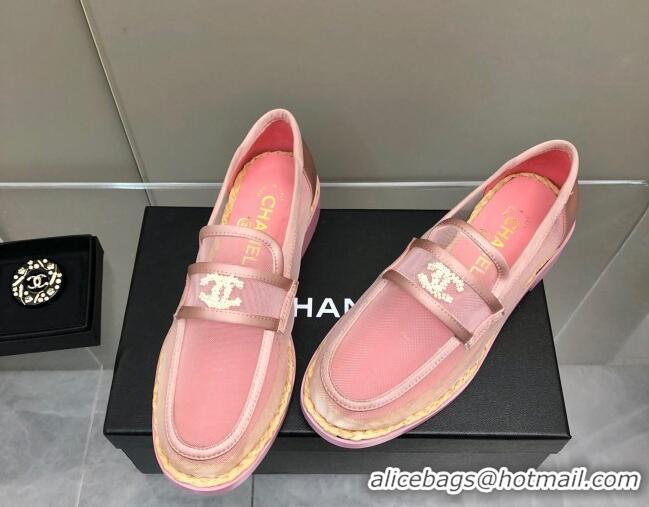 Cheap Price Chanel Mesh Loafers G38939 Pink 041262