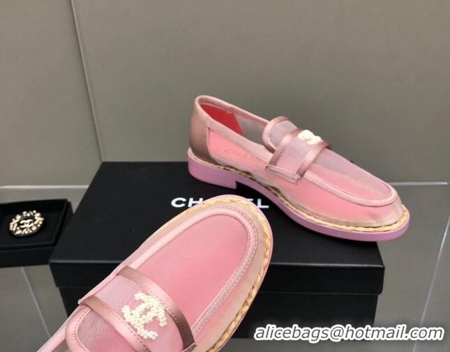 Cheap Price Chanel Mesh Loafers G38939 Pink 041262