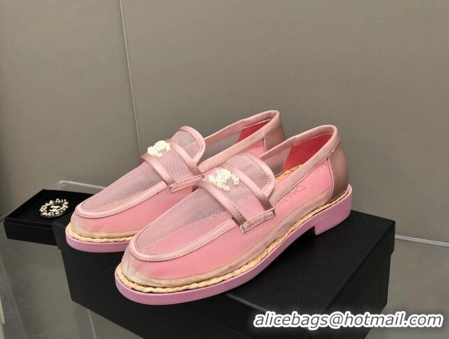 Cheap Price Chanel Mesh Loafers G38939 Pink 041262