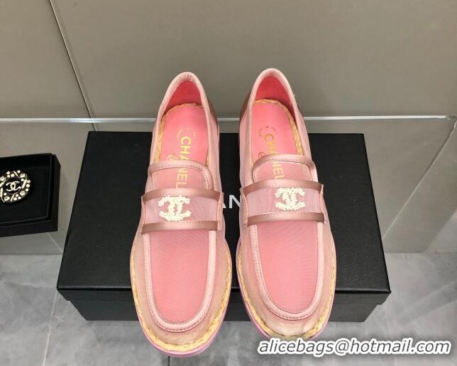 Cheap Price Chanel Mesh Loafers G38939 Pink 041262