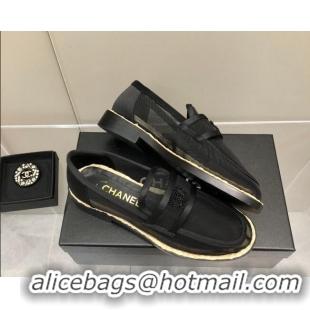 Good Looking Chanel Mesh Loafers G38939 Black 041262