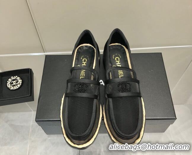 Good Looking Chanel Mesh Loafers G38939 Black 041262