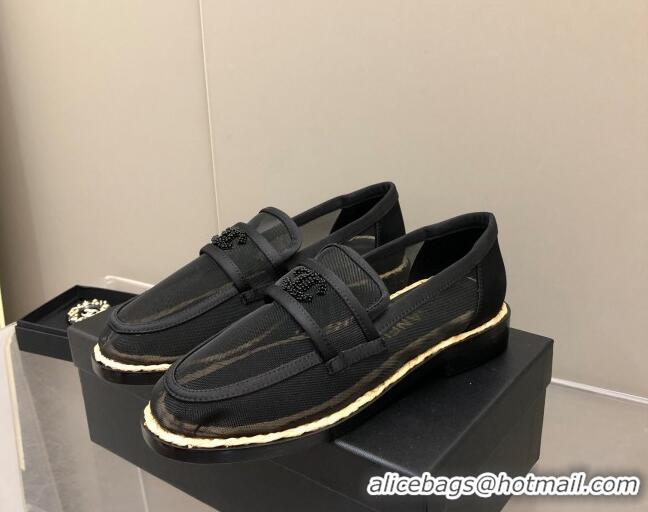 Good Looking Chanel Mesh Loafers G38939 Black 041262