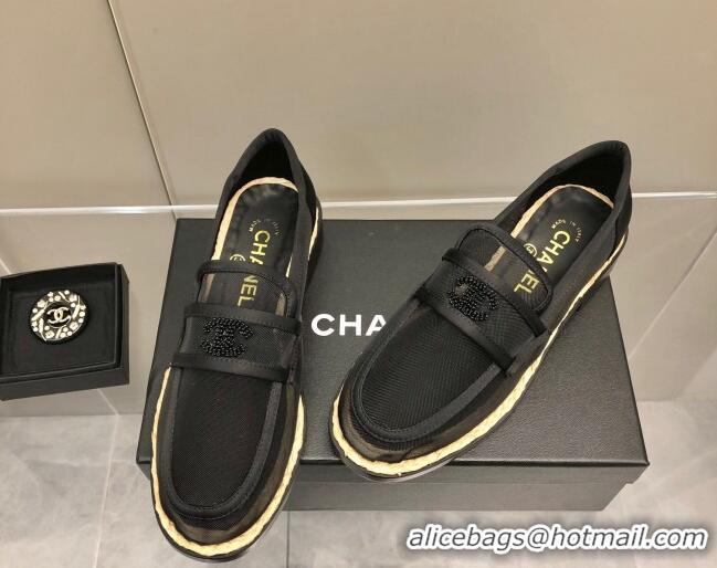 Good Looking Chanel Mesh Loafers G38939 Black 041262