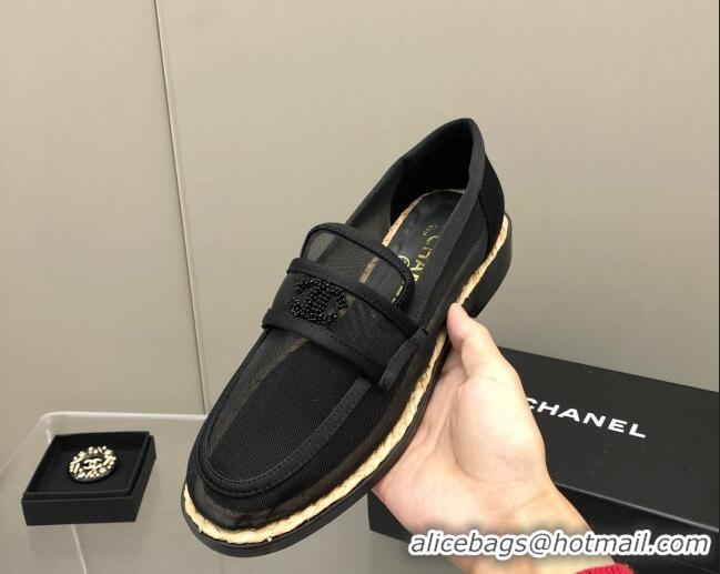 Good Looking Chanel Mesh Loafers G38939 Black 041262