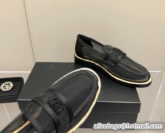 Good Looking Chanel Mesh Loafers G38939 Black 041262