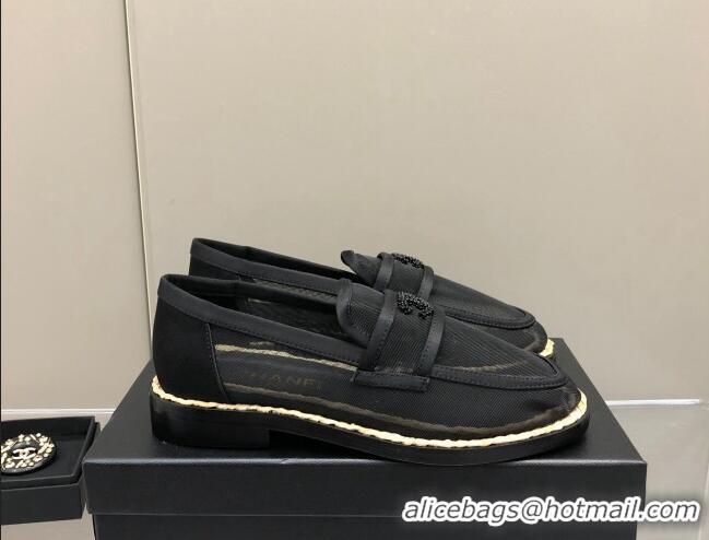 Good Looking Chanel Mesh Loafers G38939 Black 041262