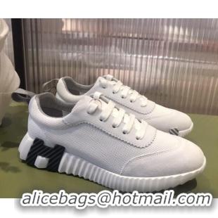 Purchase Hermes Bouncing Mesh and Suede Sneakers White 032566