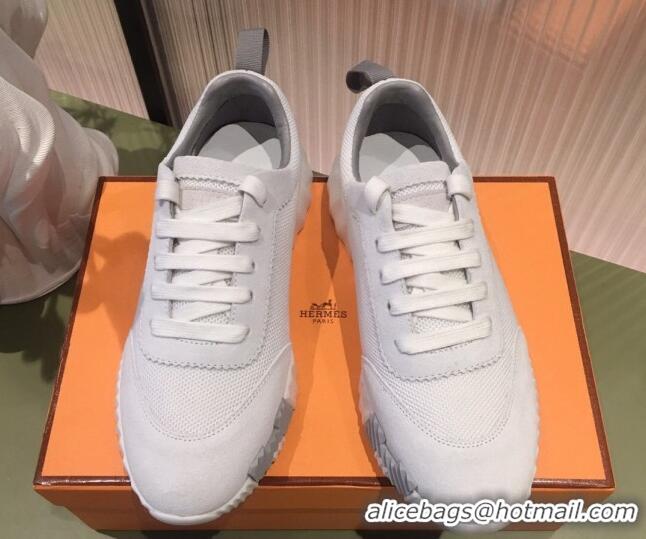 Purchase Hermes Bouncing Mesh and Suede Sneakers White 032566