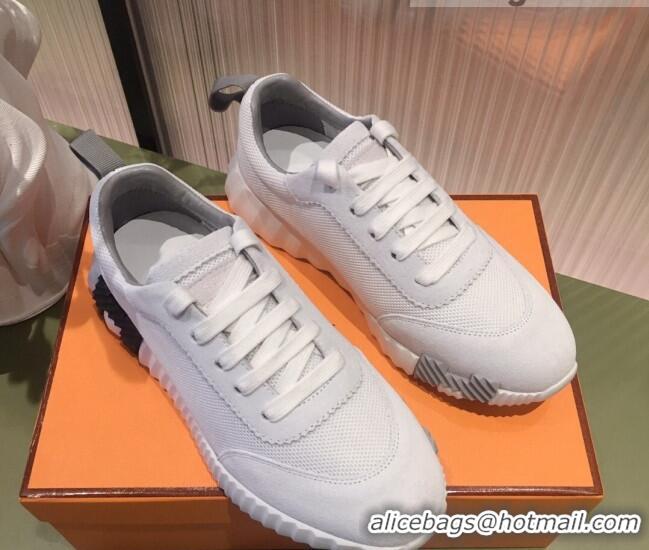 Purchase Hermes Bouncing Mesh and Suede Sneakers White 032566